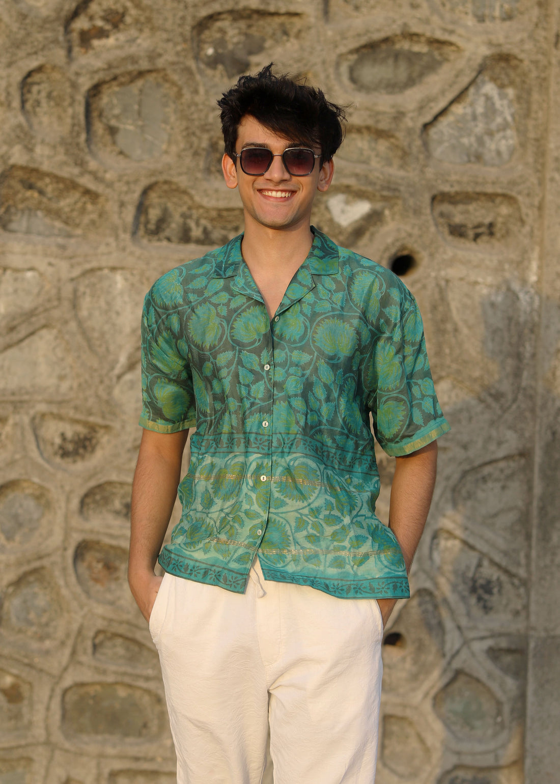 Maaseh Ajrakh Print Silk Unisex Shirt