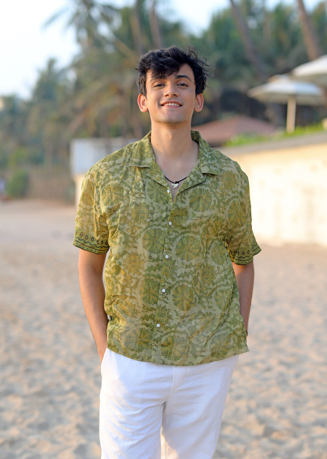 Ziba Ajrakh Print Silk Unisex Shirt