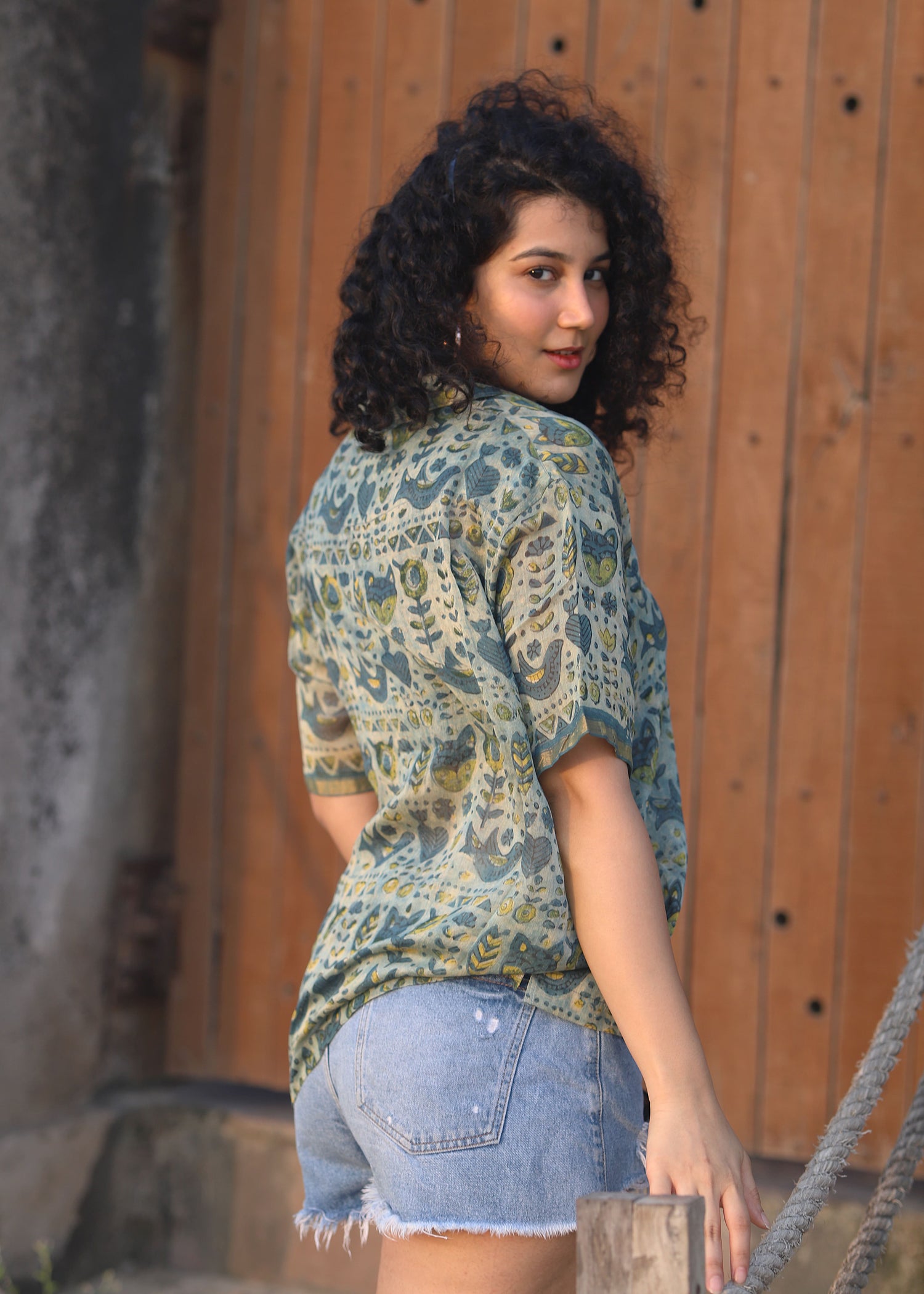 Zareen Ajrakh Print Silk Unisex Shirt