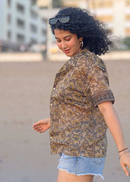 Mahi Ajrakh Silk Unisex Shirt