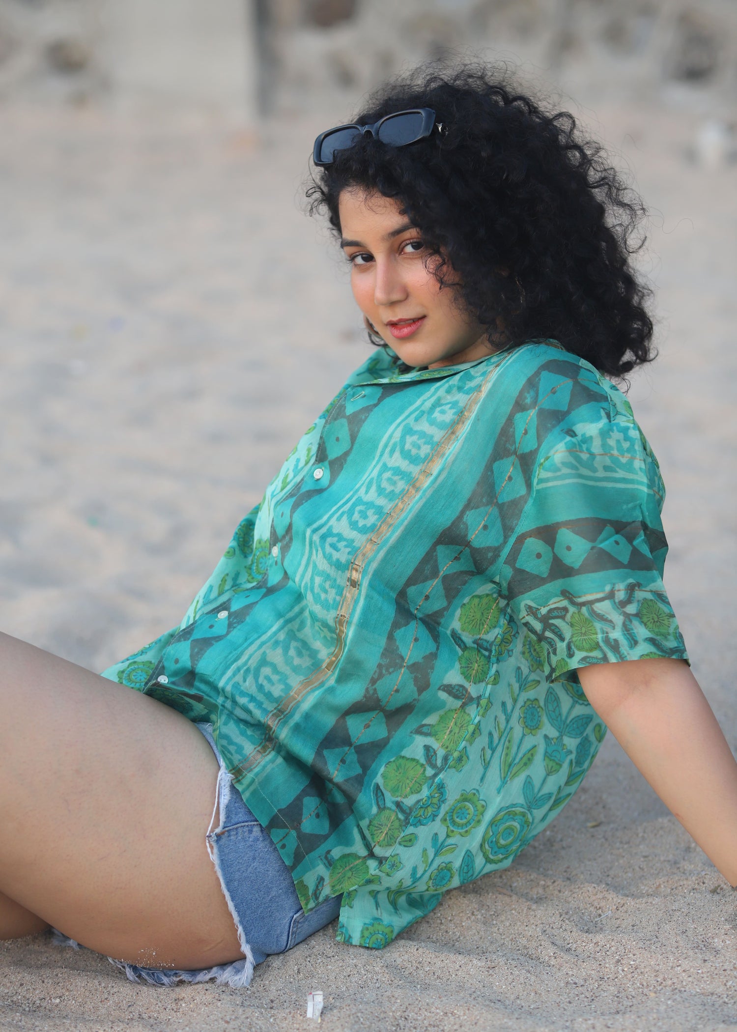 Zefir Ajrakh Print Silk Unisex Shirt