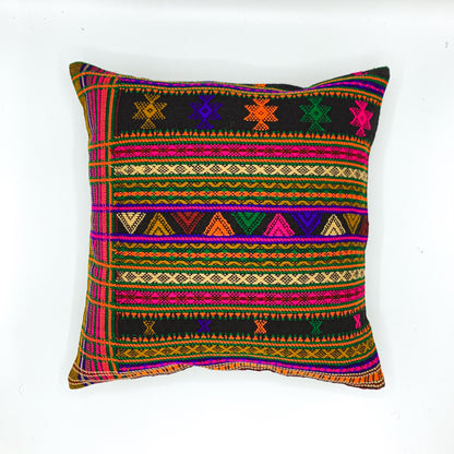 "Handloom Jacquard Cushion Cover (16x16) featuring intricate patterns and rich textures, showcasing traditional craftsmanship in a stylish design."