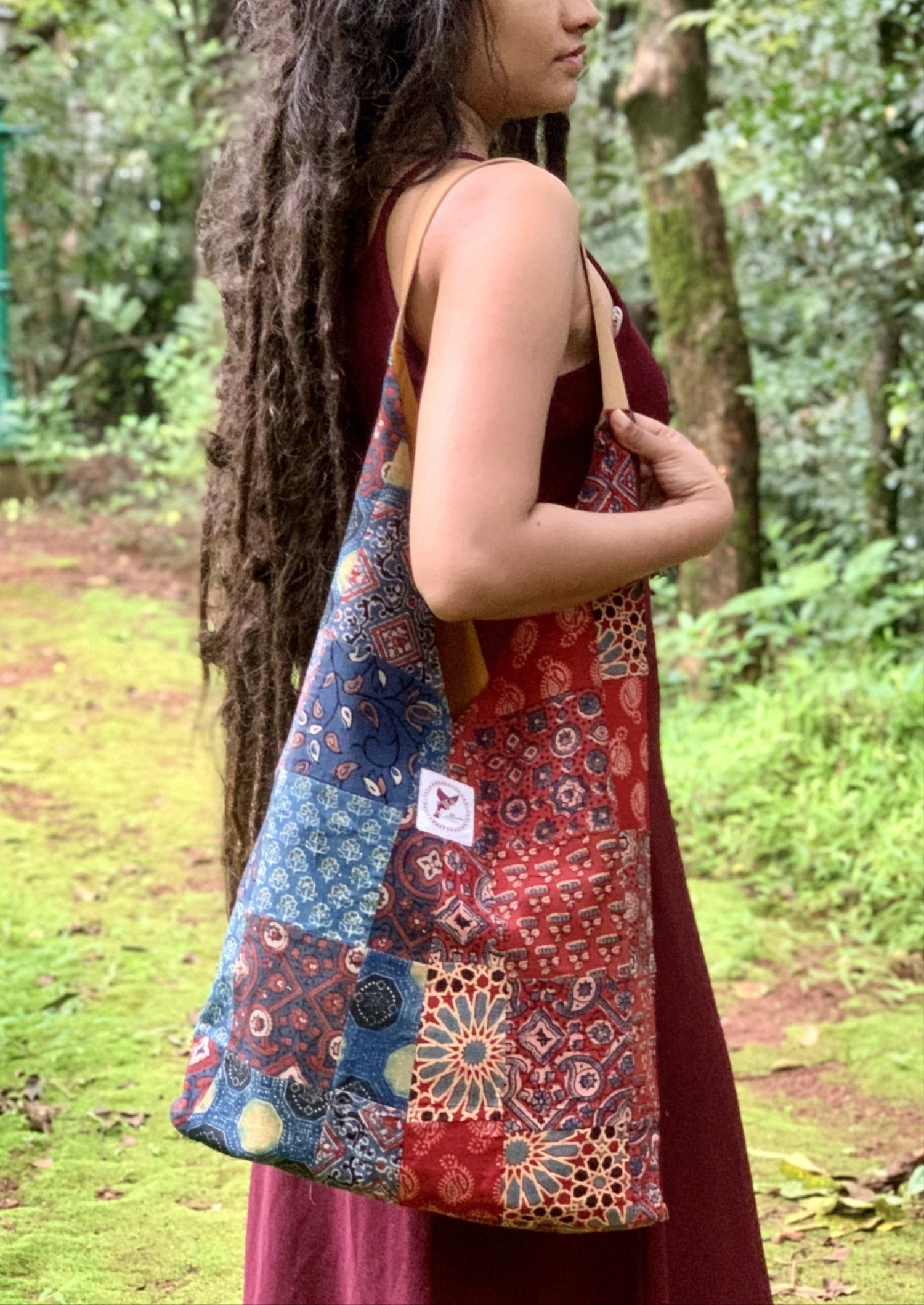 DHADKI - Ajrakh Patchwork Unisex Hobo Bag