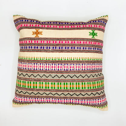 "ALANKAR Handloom Jacquard Cushion Cover, 16x16 inches, featuring intricate jacquard patterns in rich colors, crafted from high-quality fabric for a luxurious and stylish home décor accent."