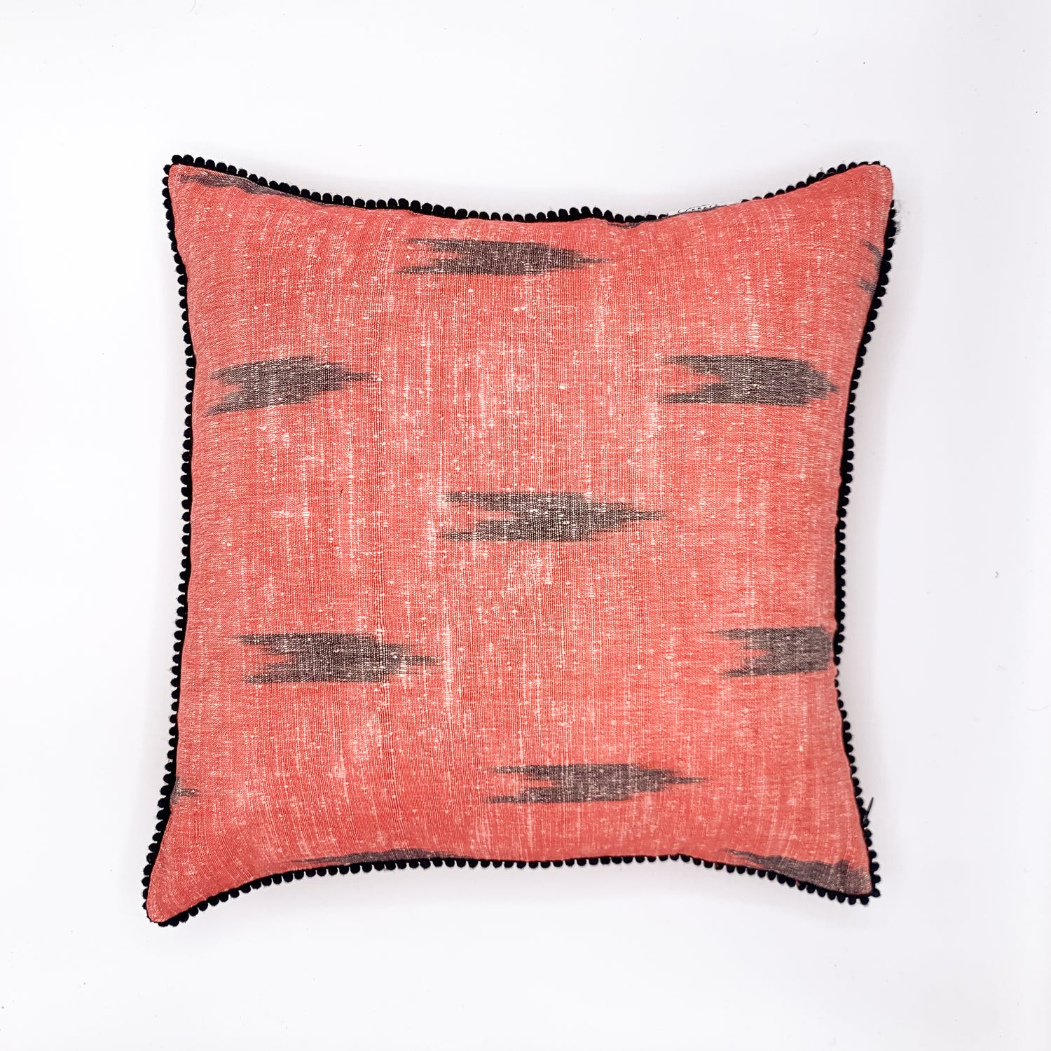&quot;VAAN Jute Cotton Ikat Cushion Cover available in 16x16 and 18x18 sizes, featuring a vibrant ikat pattern with a blend of jute and cotton fabric, perfect for adding a touch of bohemian charm to any living space.&quot;