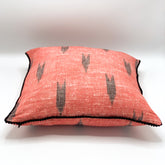 "VAAN Jute Cotton Ikat Cushion Cover available in 16x16 and 18x18 sizes, featuring a vibrant ikat pattern with a blend of jute and cotton fabric, perfect for adding a touch of bohemian charm to any living space."