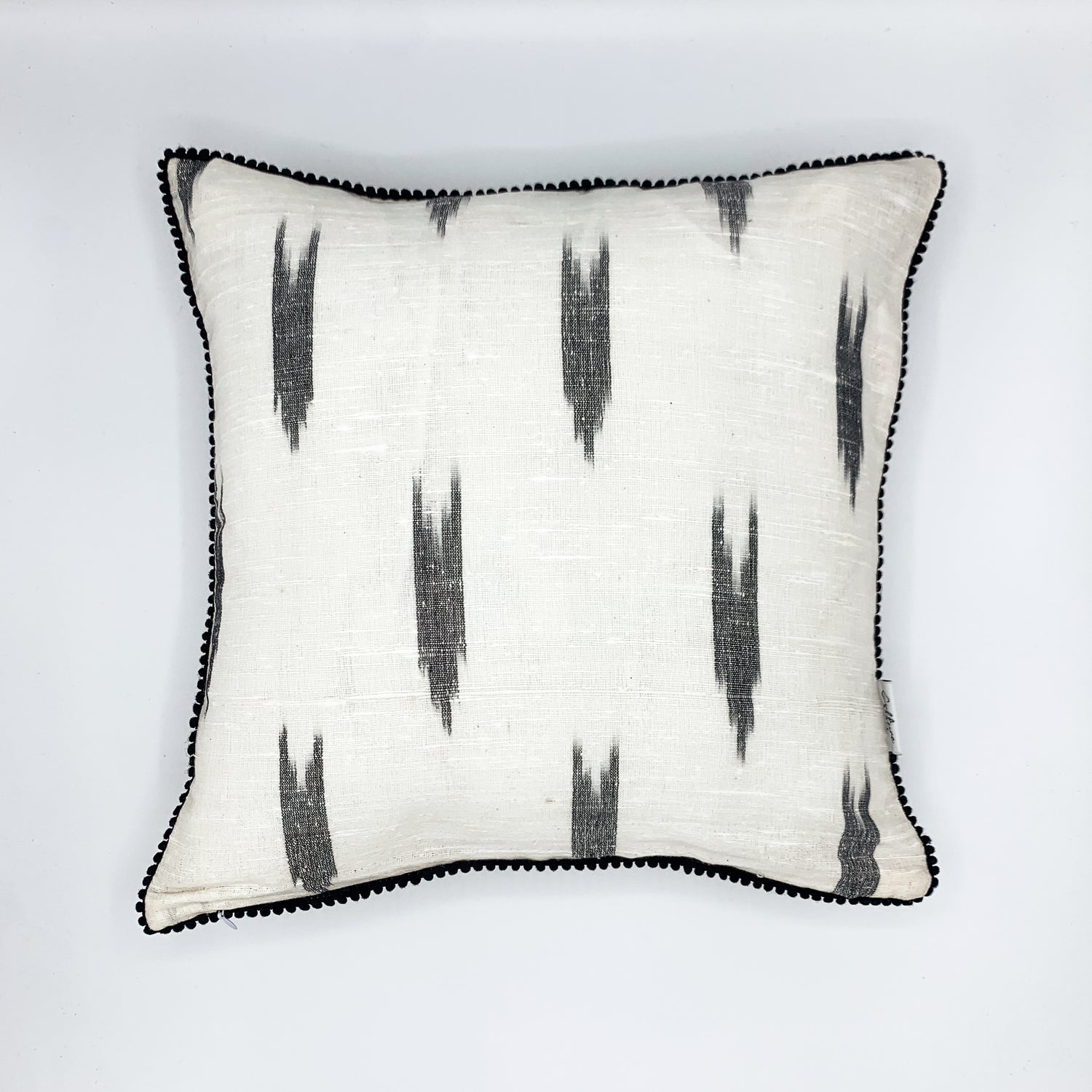 &quot;VAAN Jute Cotton Ikat Cushion Cover available in 16x16 and 18x18 sizes, featuring a vibrant ikat pattern with a blend of jute and cotton fabric, perfect for adding a touch of bohemian charm to any living space.&quot;