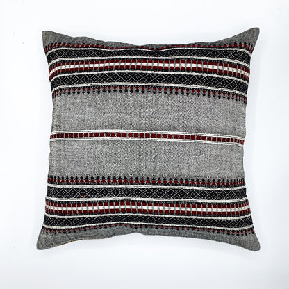 Handloom jacquard cushion cover in a 16x16 size, featuring intricate patterns and rich textures, perfect for adding a touch of elegance to your home decor.